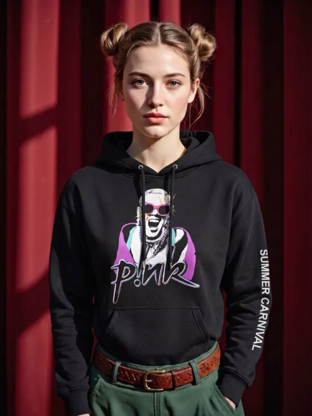Ladies Pink  band  tour  Hoodie